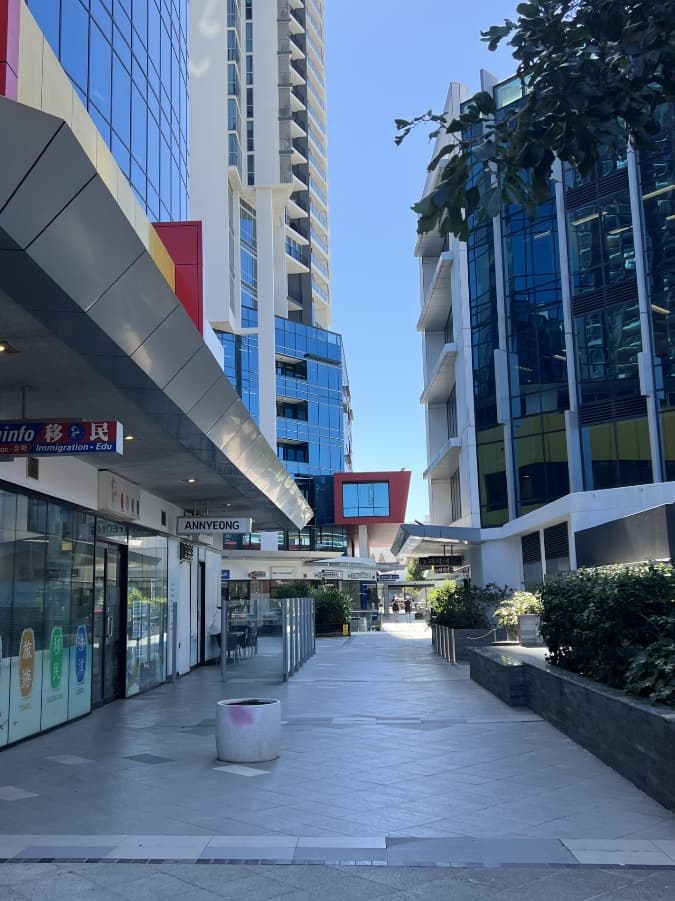 Breezeway and food court walkway towards Scarborough Street